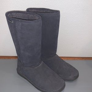 Grey Bear paw fuzzy boots.